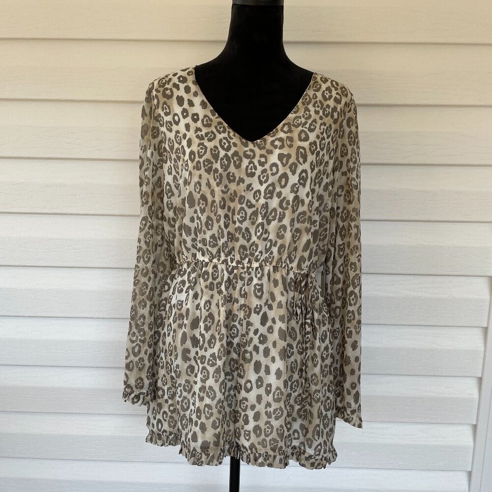 NWT JUNE & HUDSON Animal Print Romper LARGE